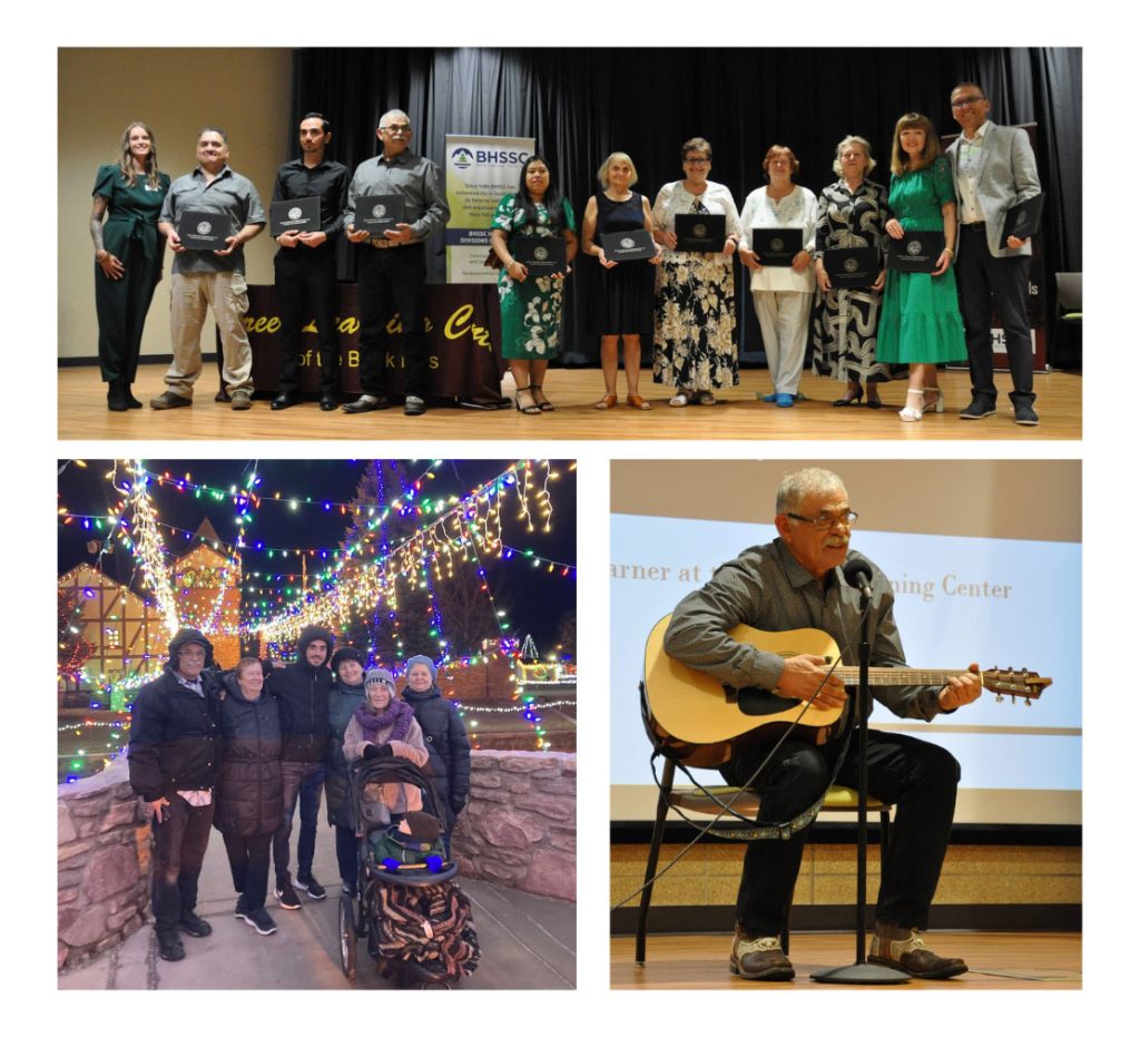 Photo collage of CLCBH ESL students and staff.